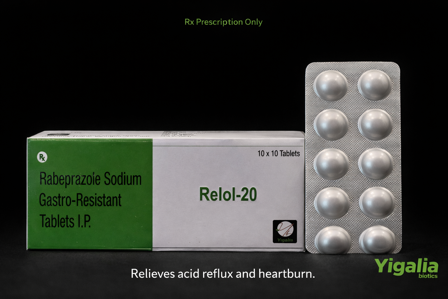 Relol-20 - Rabeprazole 20mg - Proton Pump Inhibitor by Yigalia Biotics