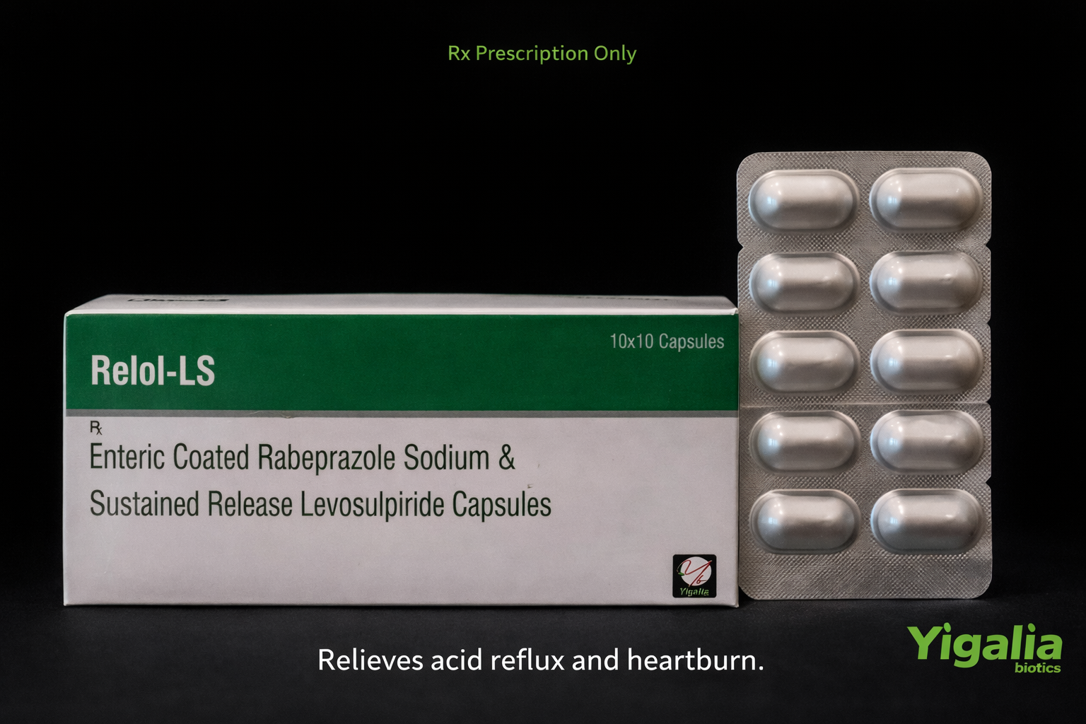 Relol-LS - Rabeprazole + Levosulpiride - PPI + Prokinetic by Yigalia Biotics